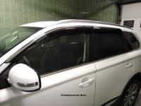 Nissan Teana (14–16) Дефлекторы боковых окон с нерж. молдингом, OEM стиль