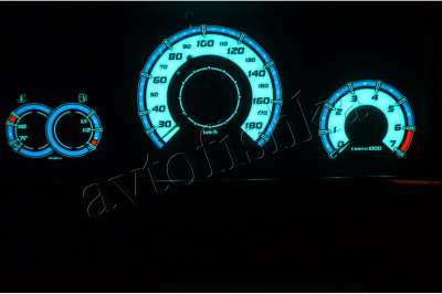 Volkswagen LT 1997-2004 светодиодные шкалы (циферблаты) на панель приборов - версия с тахографом
