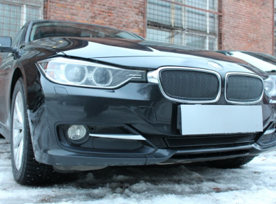 BMW 3 серия (11–16) Защита радиатора Premuim, чёрная, верх