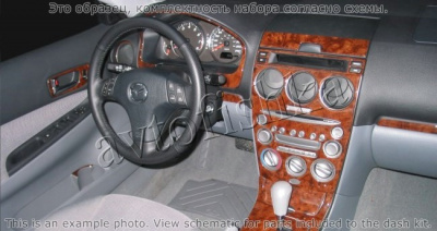 Декоративные накладки салона Mazda 6 2004-2005 полный набор, 6 Cylinders