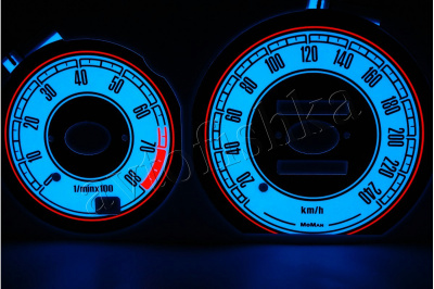 Mazda 626 (92-97) светодиодные шкалы (циферблаты) на панель приборов - дизайн 2